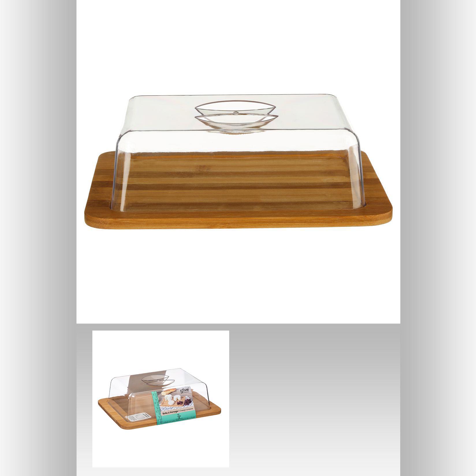 Boîte à Fromage Et Beurrier Bambou 5five - Set Rangement Cuisine Naturel