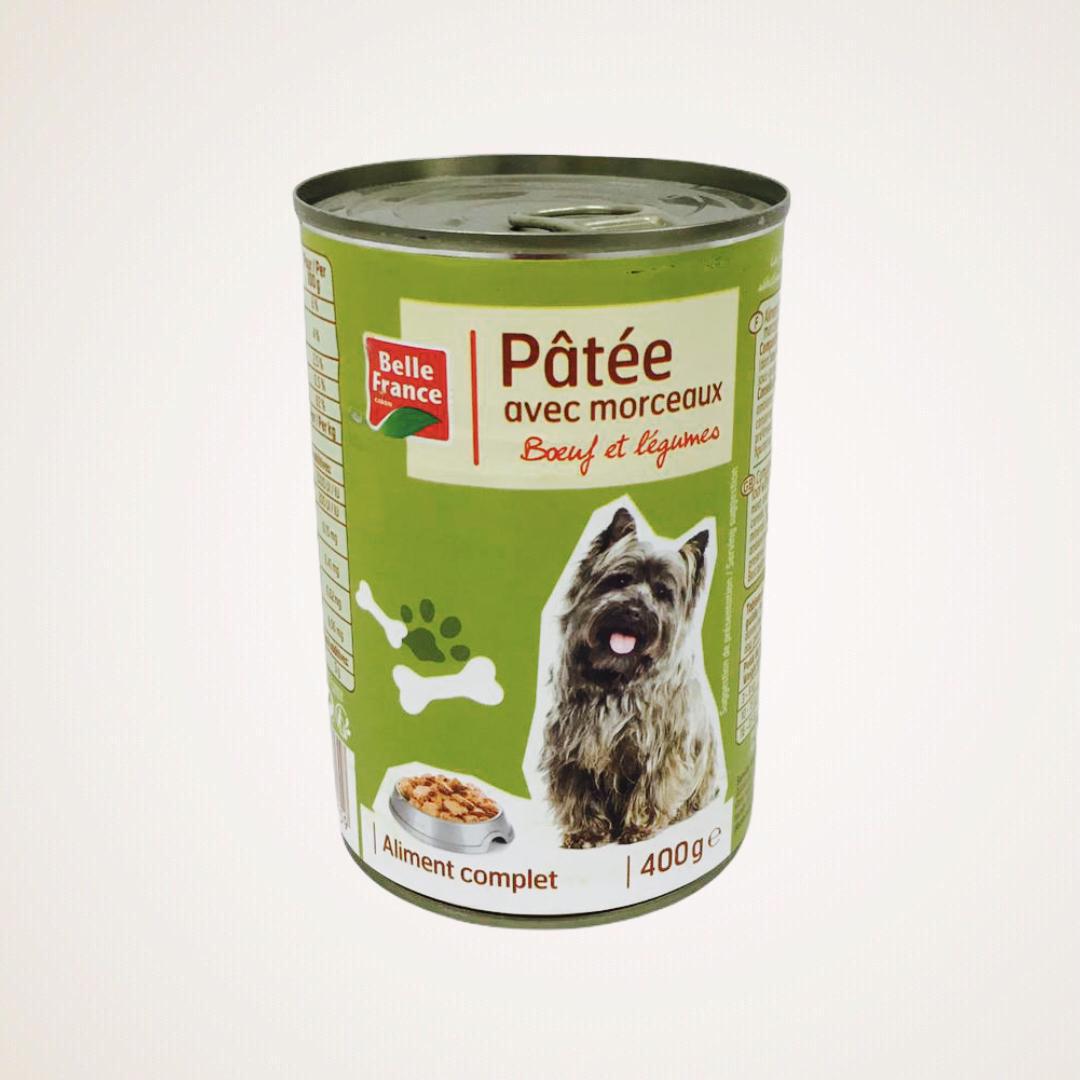 Pâtée pour chien avec morceaux de bœuf et légumes BF 400g