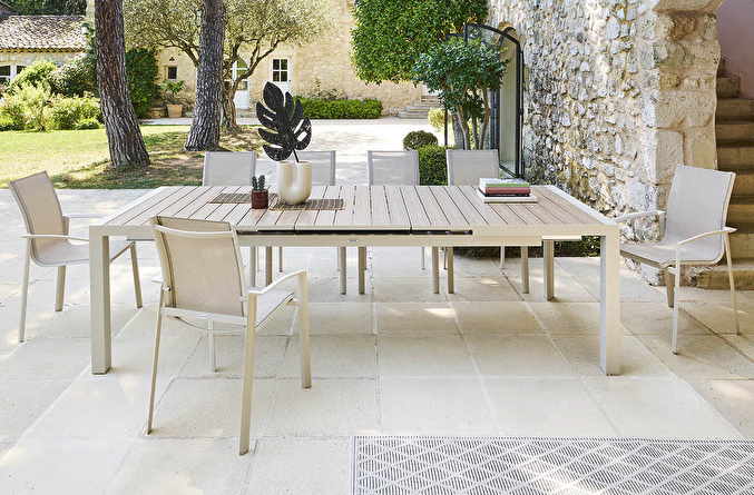 Table de jardin extensible ÉVASION Effet bois