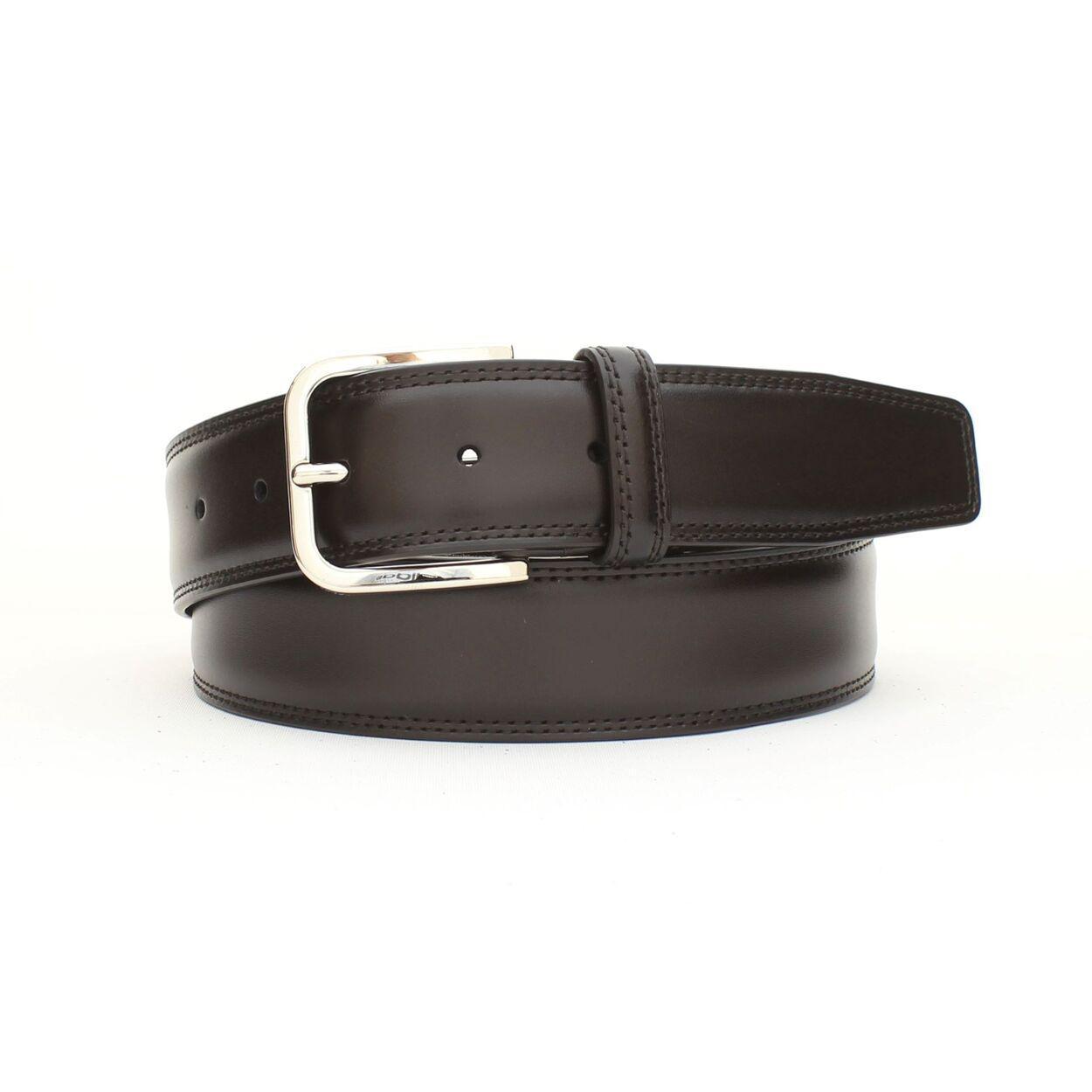 Dark brown BAROLO- calf leather belt /OBELTO