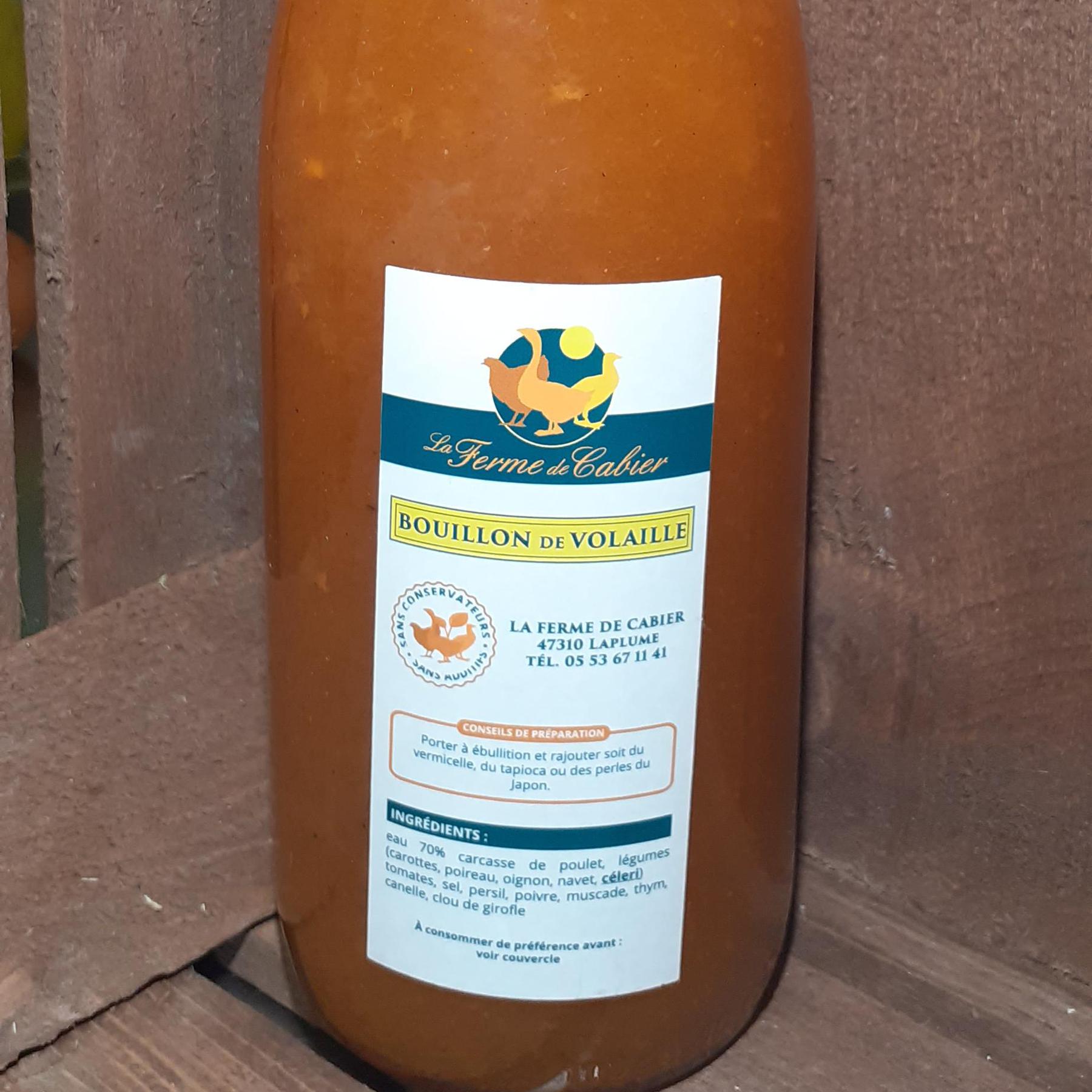 Bouillon de volaille épicerie Volailles du Cabier & Cie 47550 Boé