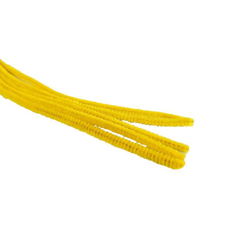 Limpiapipas chenilla amarillo 8mm.x30cm. 25u.