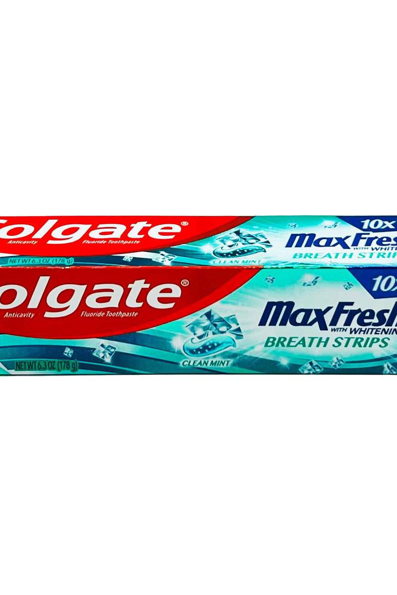 Colgate Max Fresh with Whitening Breath Strips Toothpaste, Clean